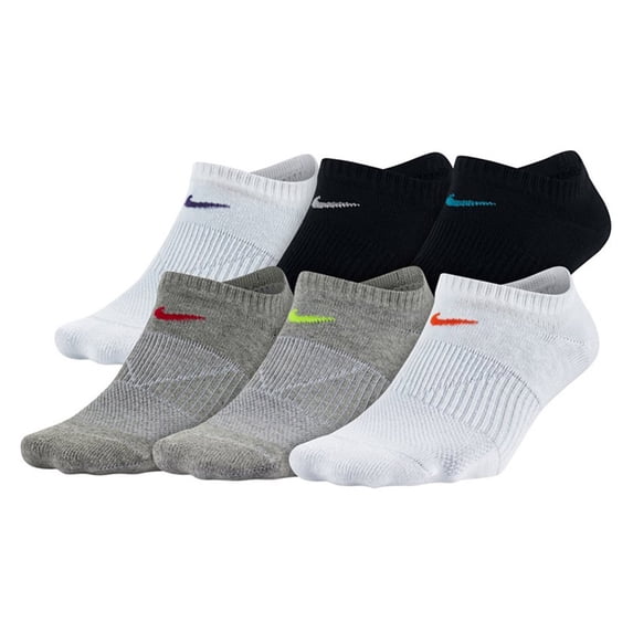 Nike Women's Everyday Lightweight No-Show Socks (6 Pair), Cool Grey/Black/White, Medium