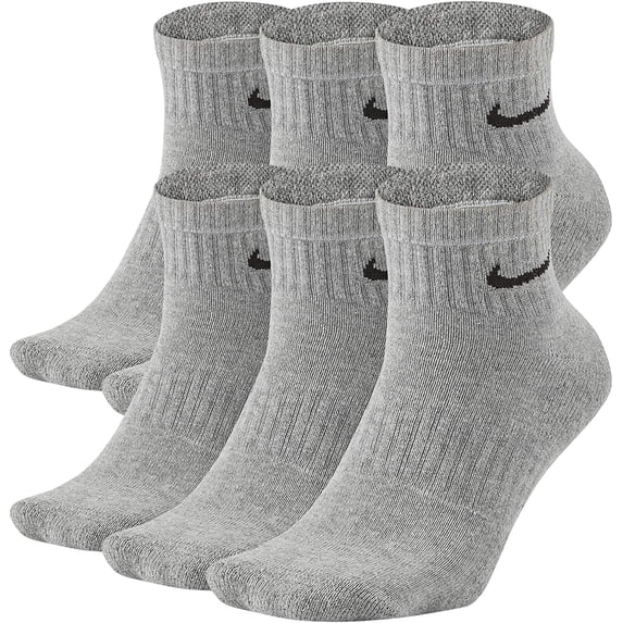 Nike Women's Everyday Lightweight No-Show Socks (6 Pair) Dark Grey Heather/Black Medium