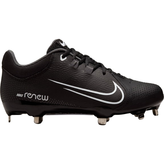 Nike Women's Hyperdiamond 4 Pro Metal Fastpitch Softball Cleats (Black/White, 8, Medium/B)
