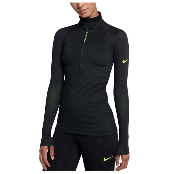 Nike Women's Hyperwarm Long Sleeve Half Zip Training Top (Small, Black)
