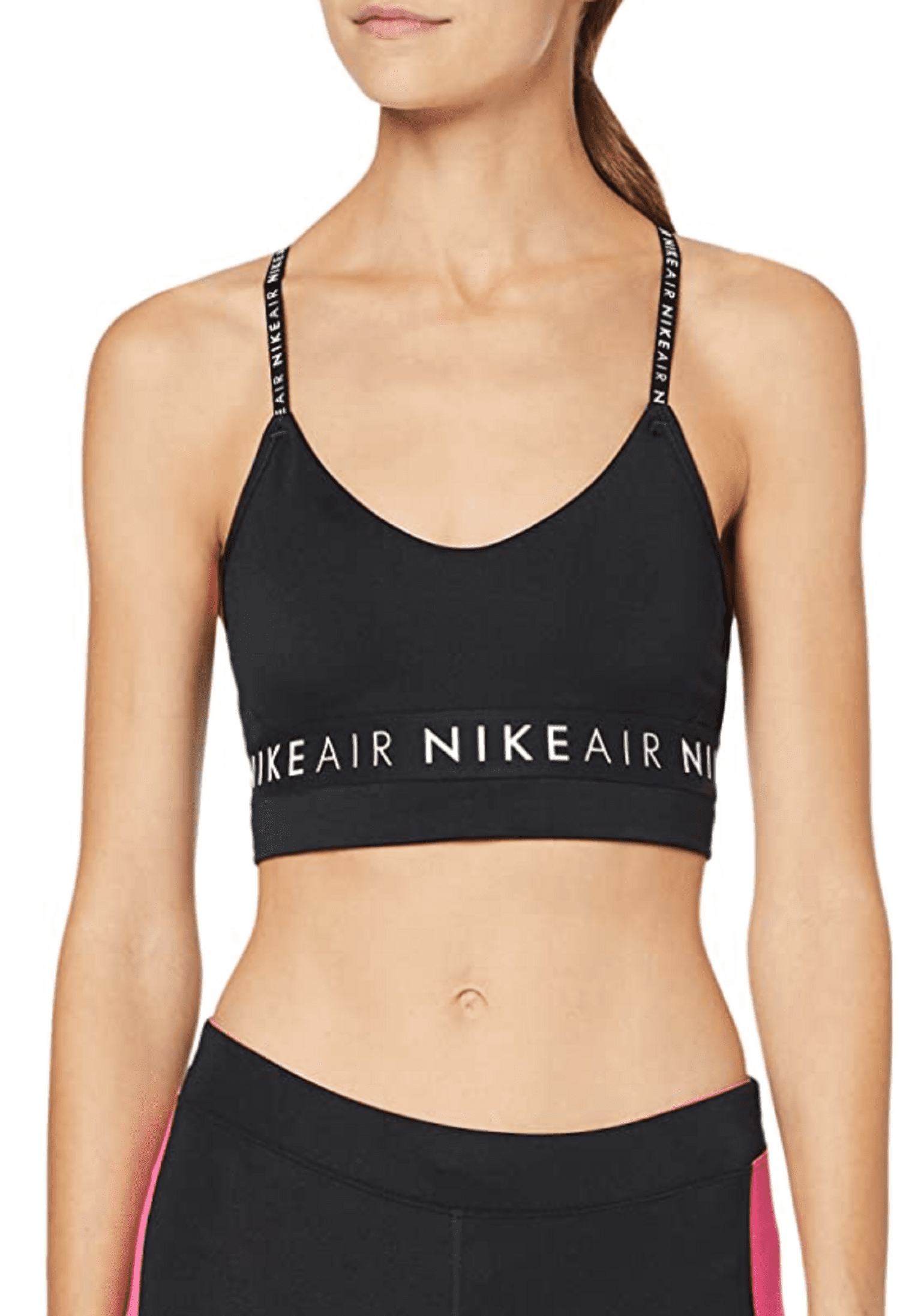 Nike Indy Wire-Free Sports Bra, Large, Black/White 