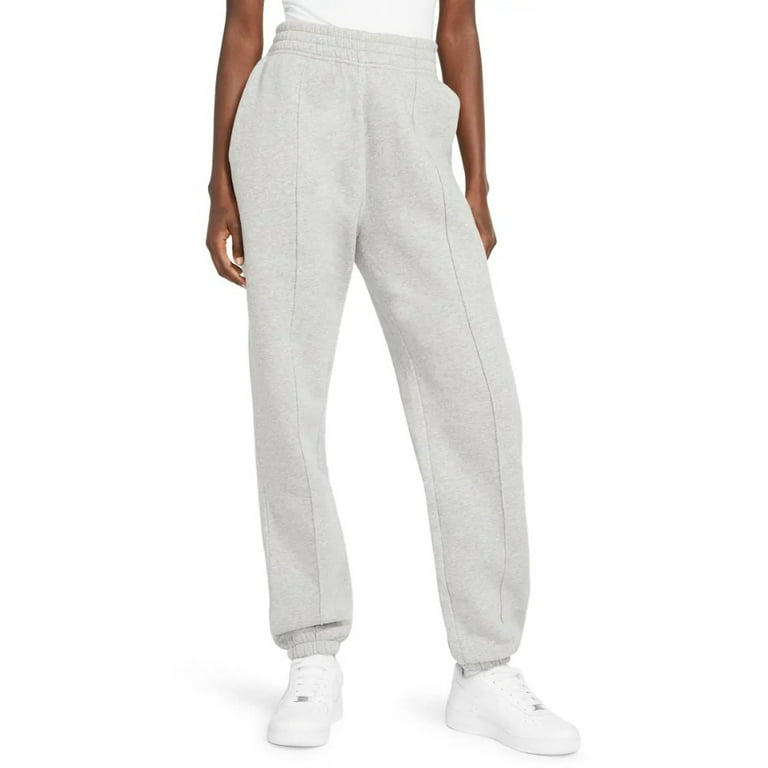 Nike Women's Jogger Pants Sportswear Essential Swoosh Fleece Track Pants,  Grey, XL