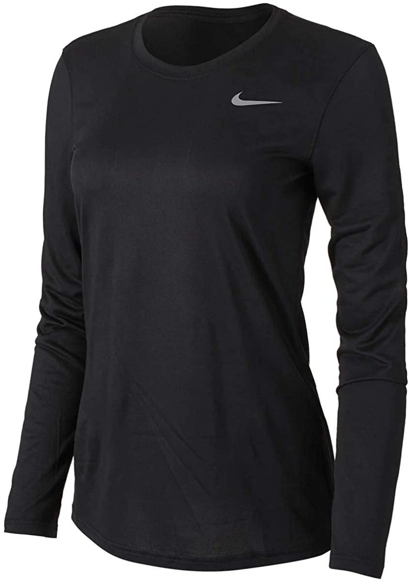 Nike Women's Legend L/S T SP20 TOP - Black/Black/Cool Grey - XL ...