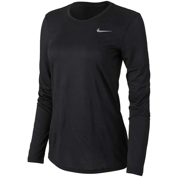 Nike Women's Legend L/S T SP20 TOP - Black/Black/Cool Grey - XL ...