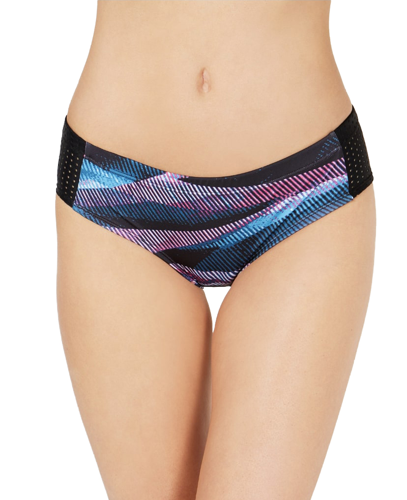 Nike Women's Line Up Printed Hipster Bikini Bottoms Laser Fuschia Pink Blue - image 1 of 4