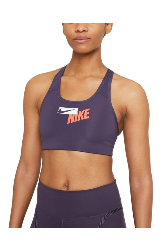 Women's Logo Racerback Medium Impact Sports Bra, Purple, XS
