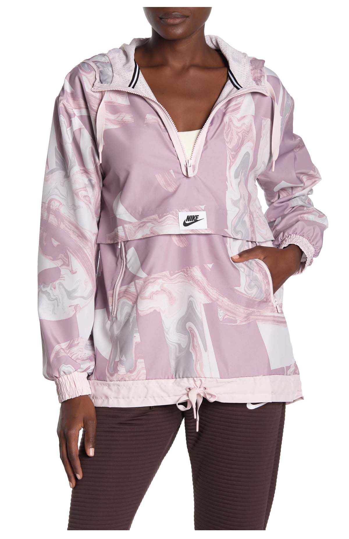 Nike Women s Marble Print Tech Sport Jacket Large Blush Pink