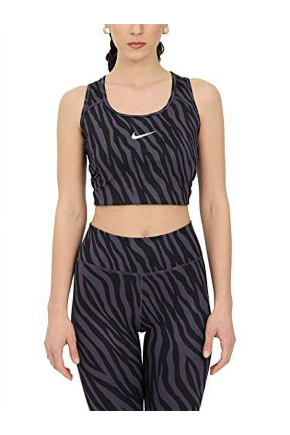 Women's Medium-Support Non-Padded Sports Bra Swoosh Raisin/White 1XL DC6979-573