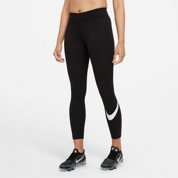 Nike Women's Mid-Rise Essential Swoosh Leggings Black XS