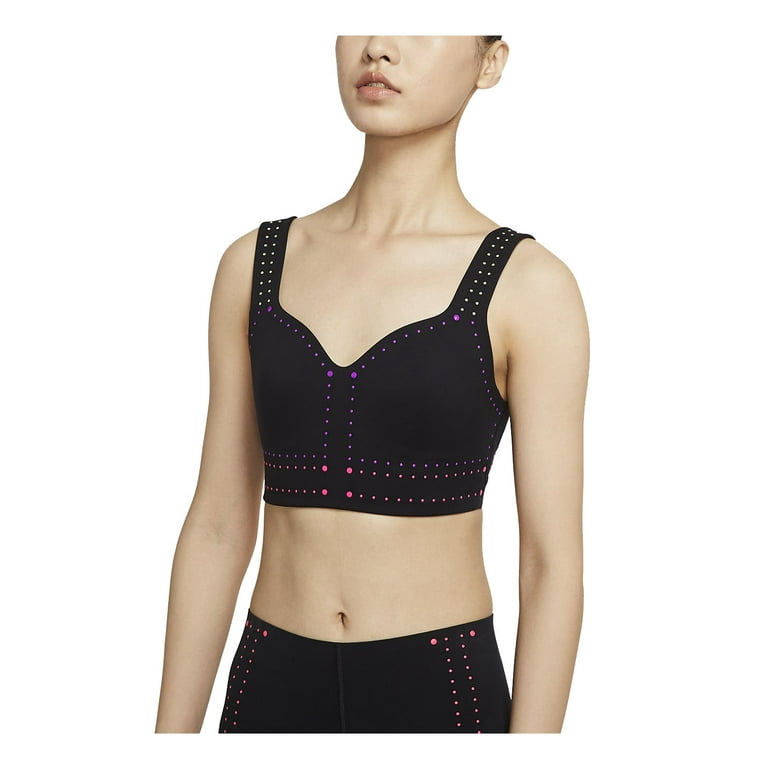 Nike Women's Motion Adapt Neon Stud High Support Sports Bra (Black