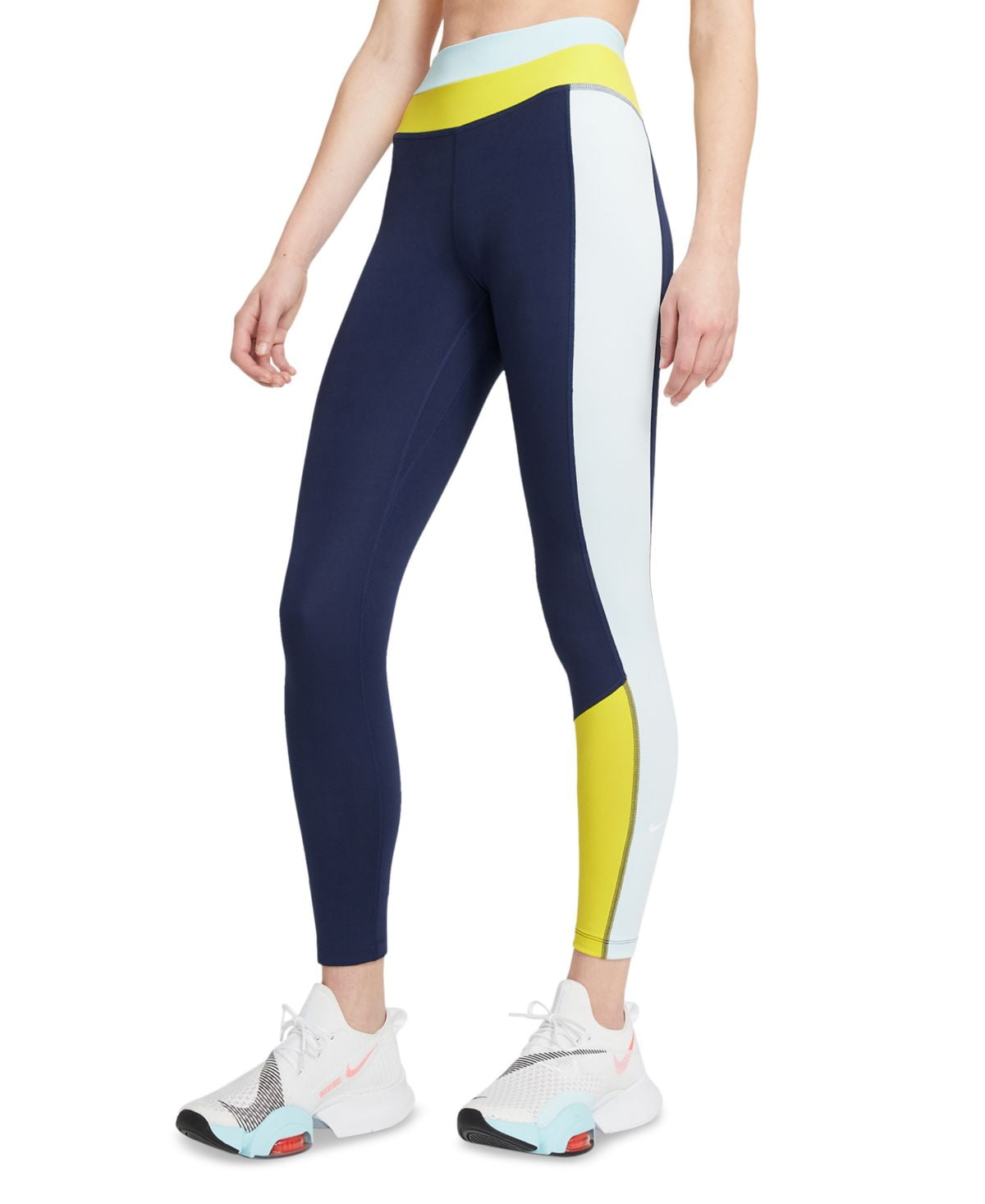 Nike Women s One Leggings Mid Rise Dri Fit Blue XS Walmart