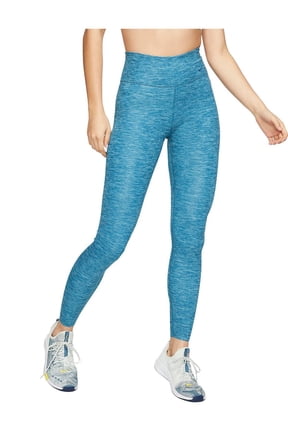 Women's One Luxe Heathered Mid-Rise Training Leggings (Dark Atomic Teal/Clear, Large)
