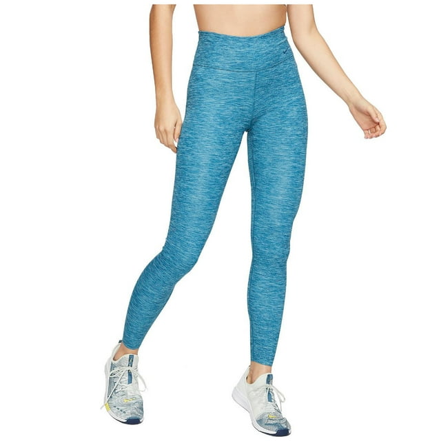 Nike Women's One Luxe Heathered Mid-Rise Training Leggings (Dark Atomic Teal/Clear, Large)