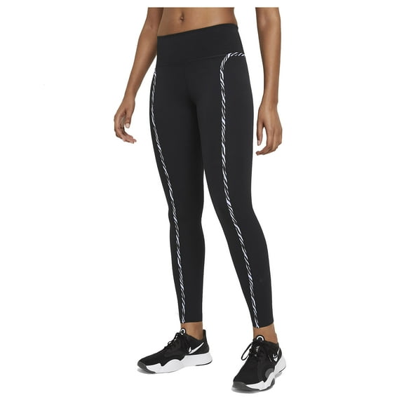 Nike Women's One Luxe Icon Clash Training Leggings (Black/Purple Chalk, Small)