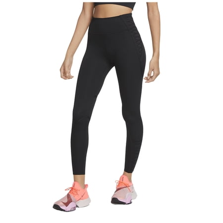 Nike Women's One Luxe Mid Rise 7/8 Laced Legging (Black, Small)