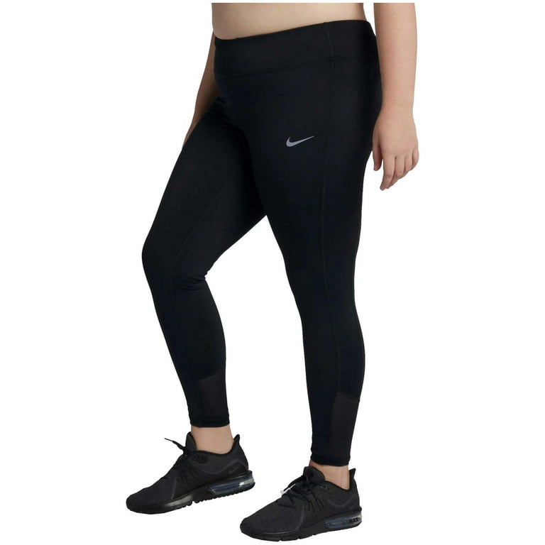 Nike Women's Plus Dri-Fit Tight Racer Running Pants (2X, Black) 