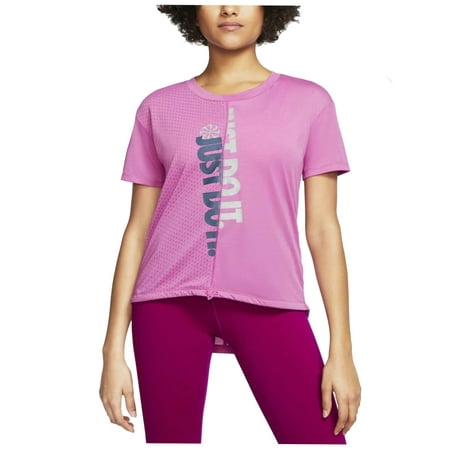 Nike Women's Plus JDI Icon Clash Mesh Running Top (Fireberry, 1X)