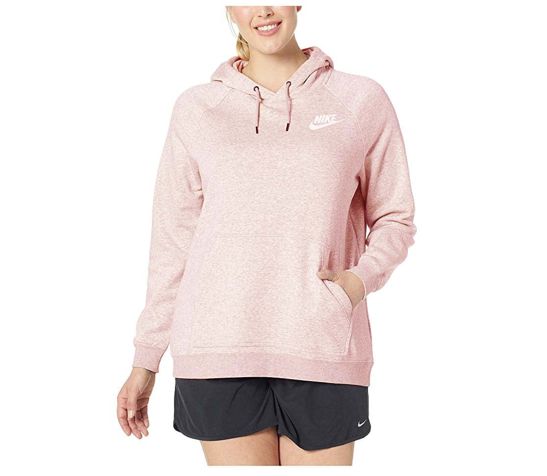 Nike Women s Plus Rally Sport Casual Pullover Hoodie 1X Dark Heather Grey Walmart