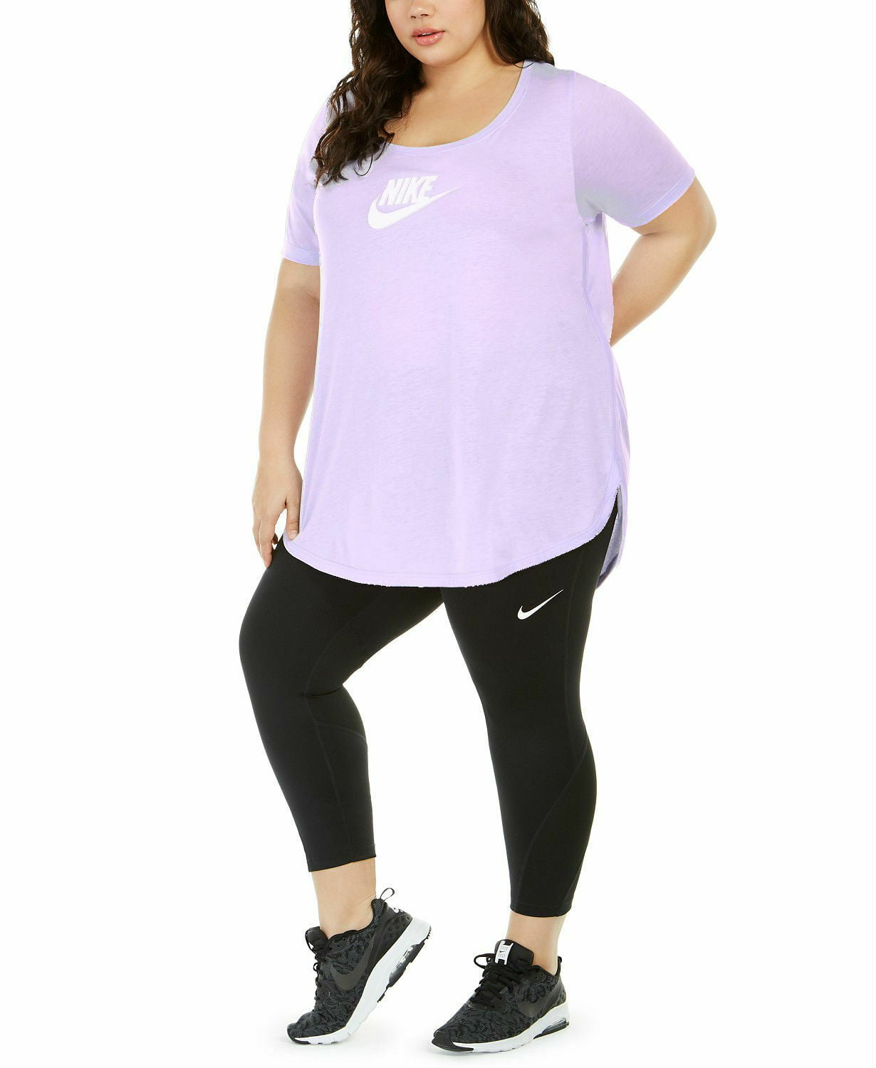 Nike Women's Plus Size Sportswear Essential Futura Tunic Purple Size  X-Large 