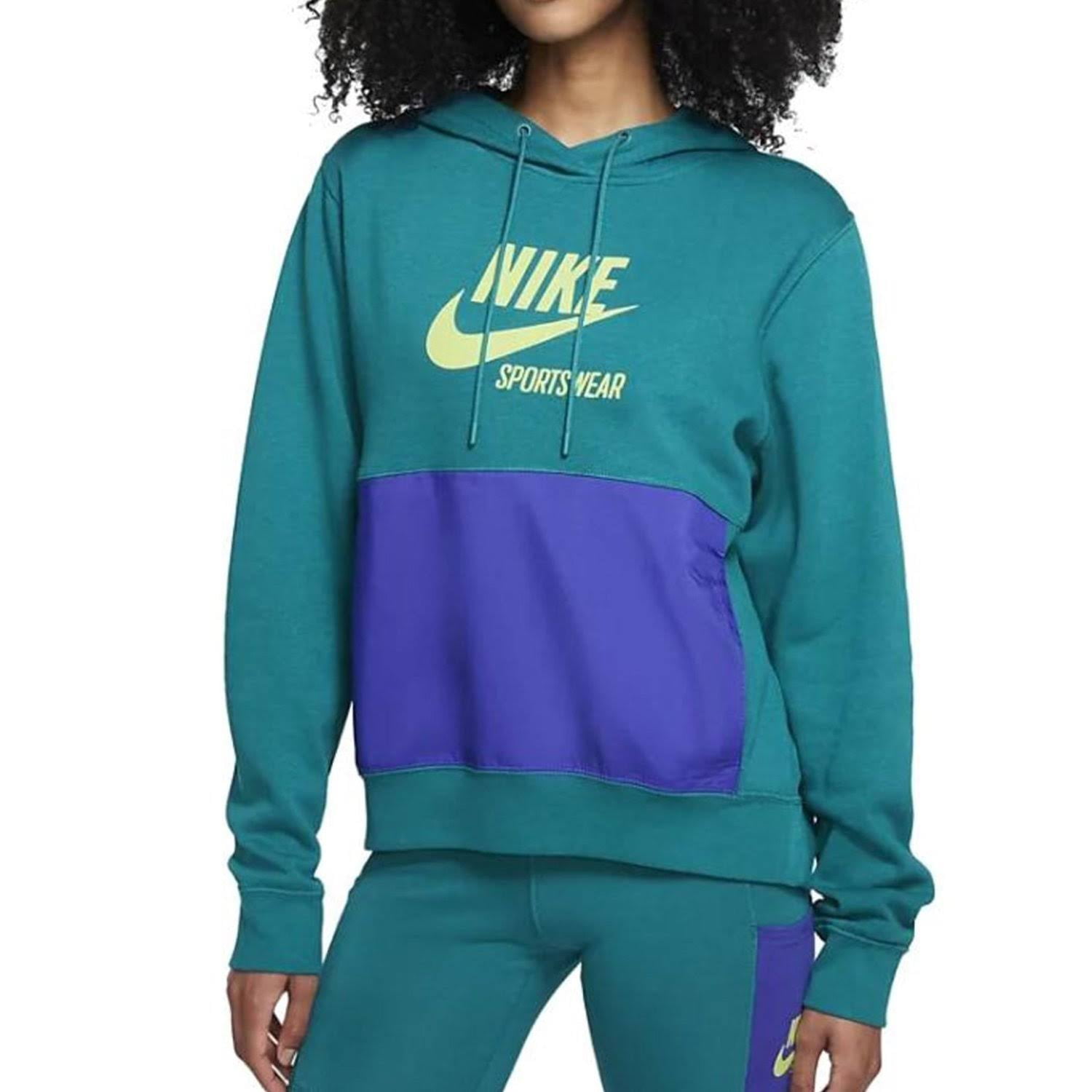 Nike heritage colour block overhead hoodie top