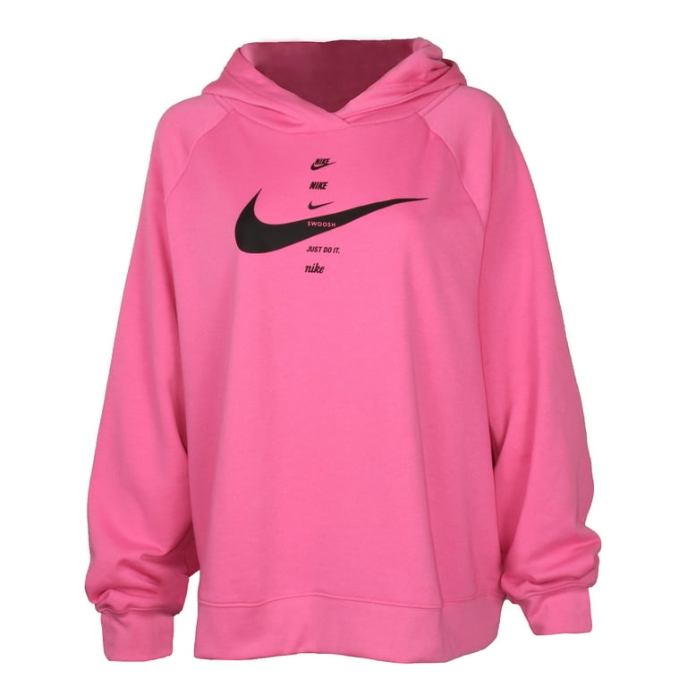 Nike Women s Plus Size Swoosh Logo Just do it Fleece Hoodie Walmart