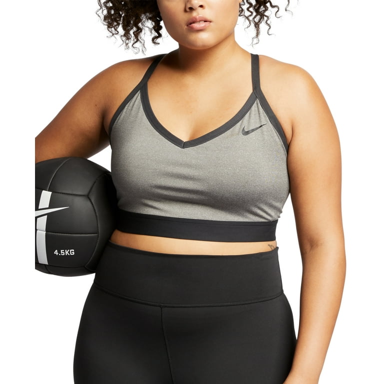 Nike Women's Plus Solid Indy Sports Bra Gray Size 2X