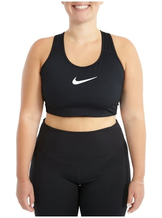 Nike 842398-100: Women's Swoosh White Sports Bra (L, White/Black) 
