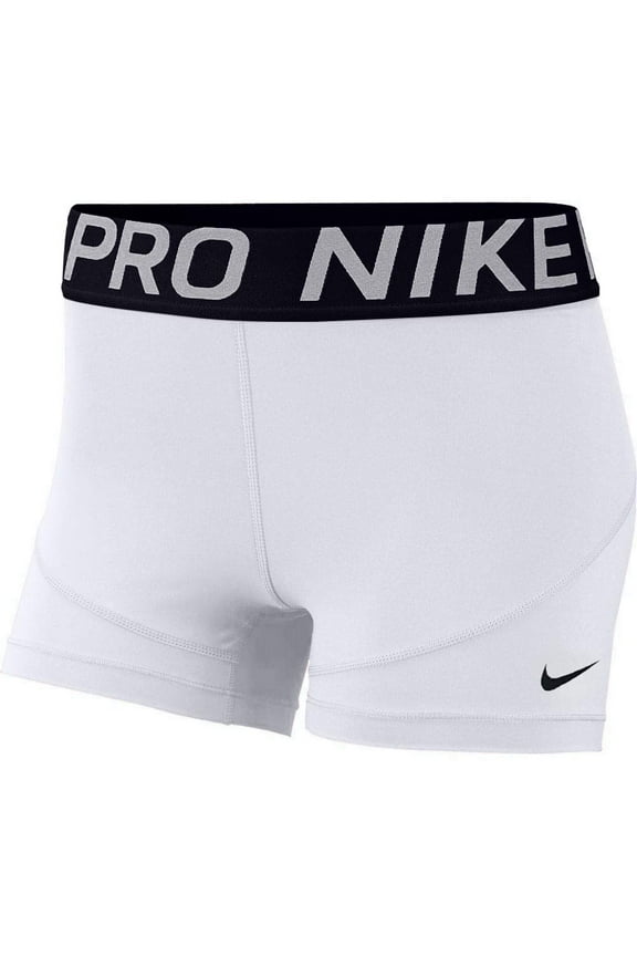 Women's Pro 3" Training Short (White/Black/Black, Medium)