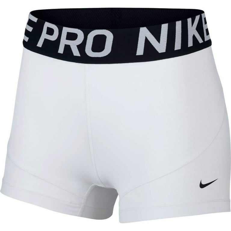 Nike Women's Pro 3 Training Short (White/Black/Black, Small) 