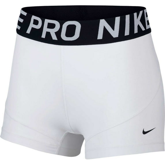 Nike Women's Pro 3" Training Short (White/Black/Black, X-Large)