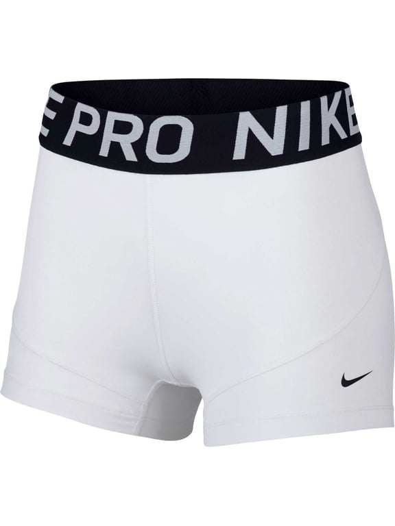 Women's Pro 3" Training Short (White/Black/Black, X-Large)