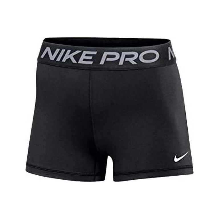 Nike Women's Pro 365 3 Shorts DH4863 010 Black/White/Grey Size Medium