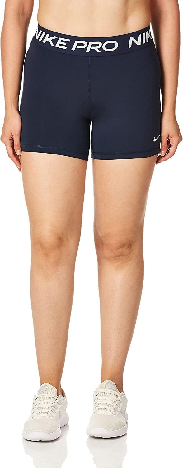 Nike Women's Pro 365 5 Shorts, CZ9831-451 Navy/White, Large