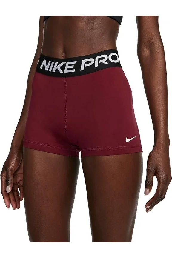 Women's Pro 3in Training Shorts (US, Alpha, X-Large, Regular, Regular, Dark Beetroot/White/Black)