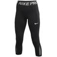 thumbnail image 1 of Nike Women's Pro Capri Pants, CJ5935-010 Black/White, Medium, 1 of 2