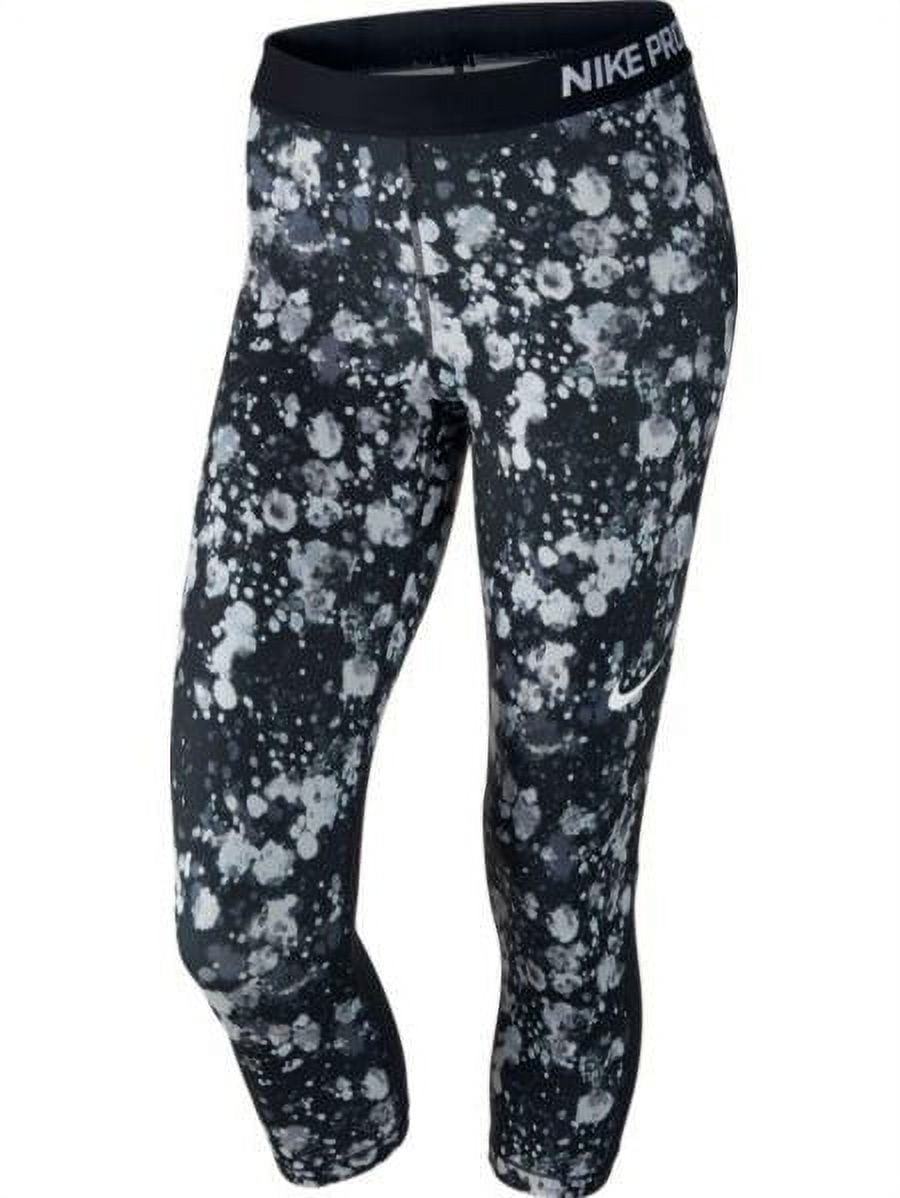 Nike Women s Pro Cool Microcosm Print Capri Tights 831996 010 Black Black Walmart