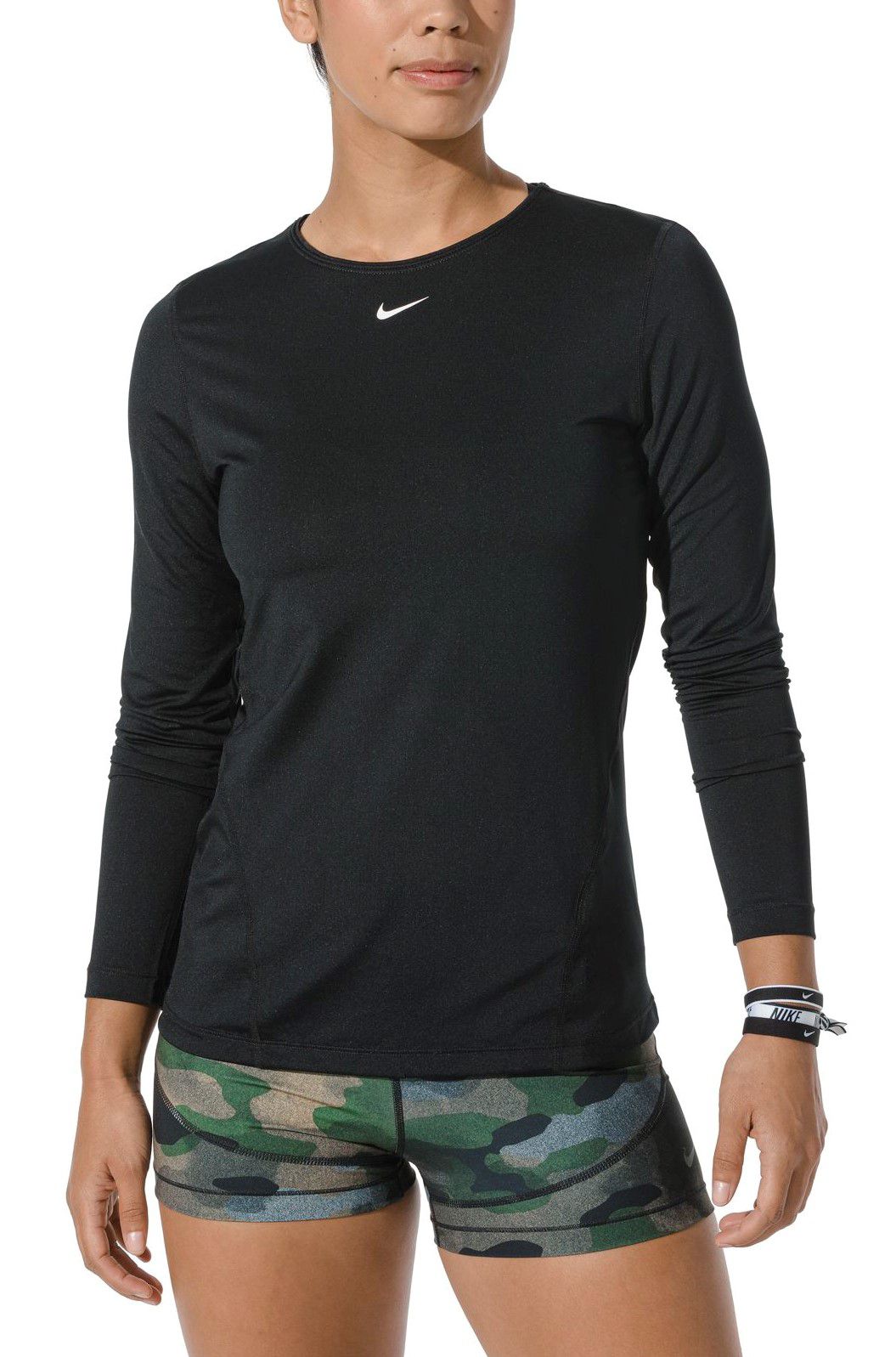 Nike pro women's long sleeve top deals