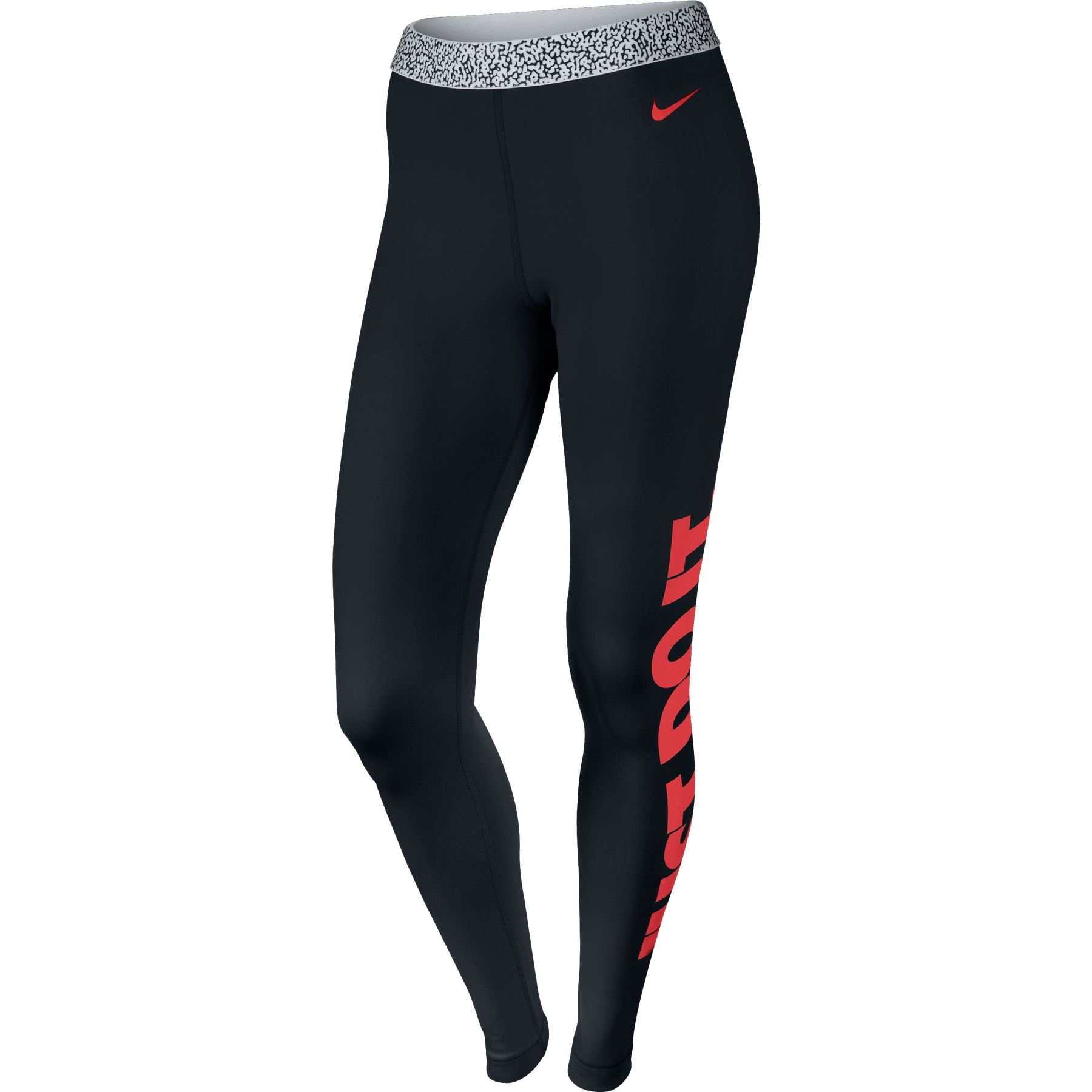 Nike Women's Pro Warm Mezzo Waistband Tights (Black/Red/White, X-Small)
