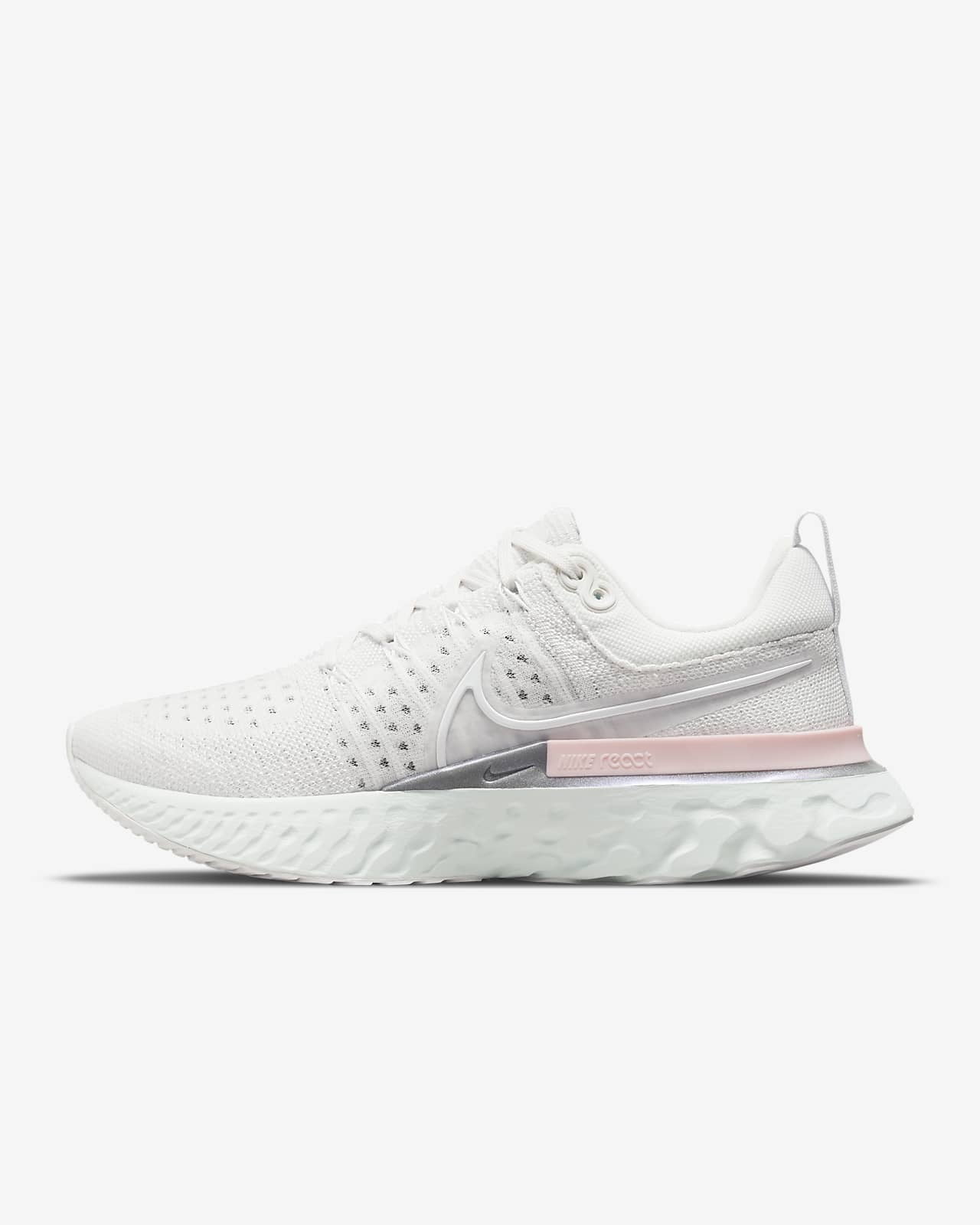 Nike Women's React Infinity Run FK 2 Running Shoes, White/Platinum, 9.5 ...