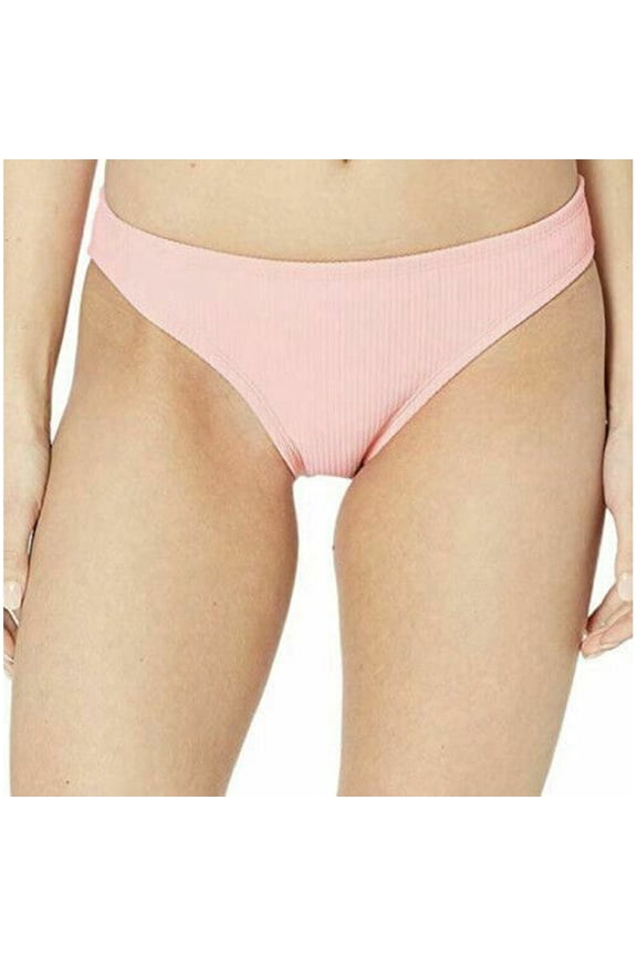 Women's Ribbed Bikini Bottom, Pink Gaze, Small