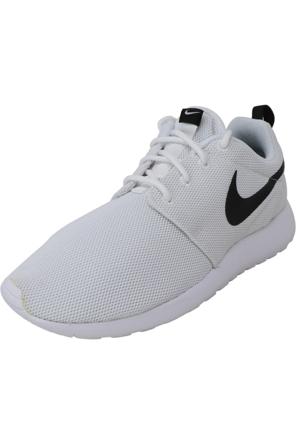 Women's Roshe One White / Black Ankle-High Cotton Sneaker - 9M