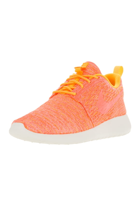 Women's Rosherun Flyknit Laser Orange/Bright Mango/Sail Running Shoe (7.5 B(M) US)