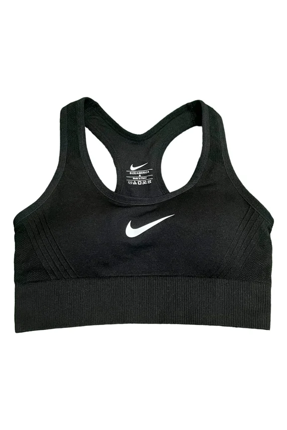 Women’s Seamless Swoosh Sports Bra – Black – Size S