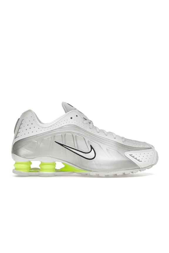 Women's Shox R4 White Metallic Silver Volt Shoes, from StockX