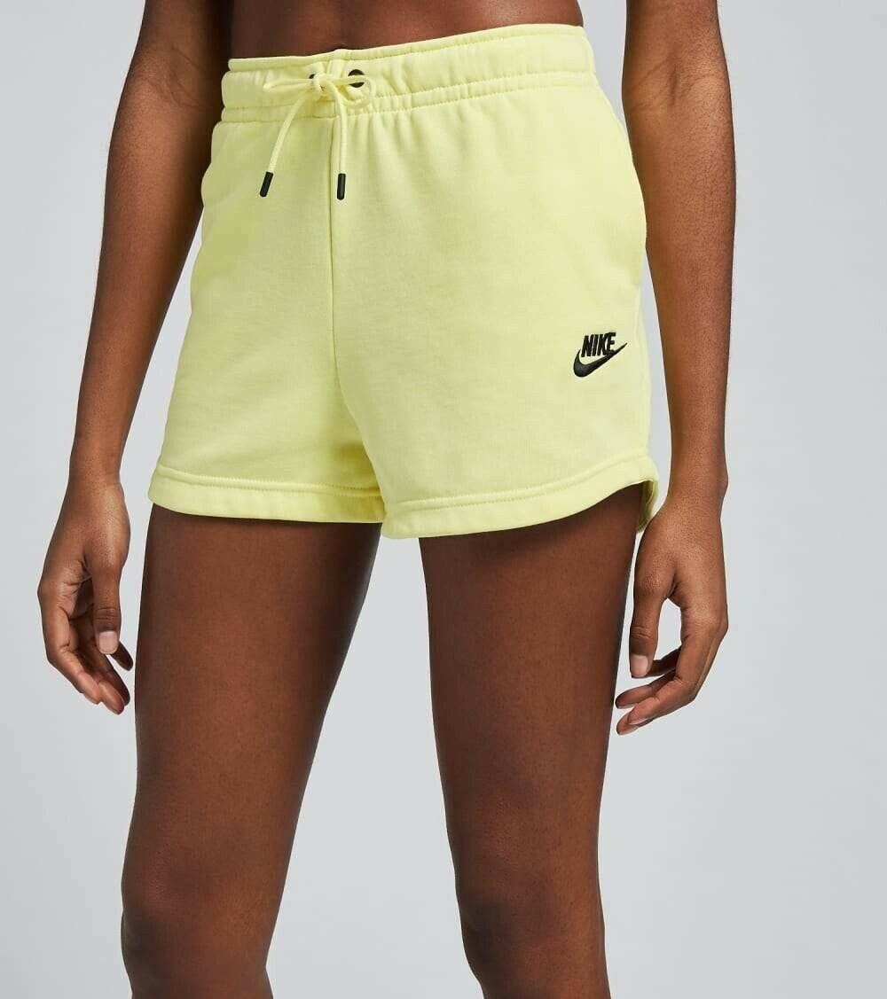 Women's nike sportswear essential store french terry shorts yellow