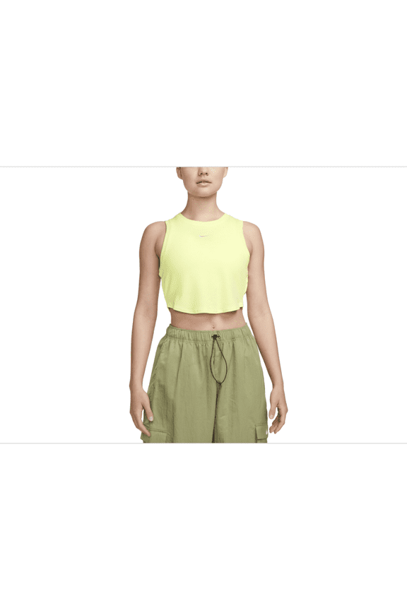 Women's Sportswear Essentials Ribbed Cropped Tank - Light Lemon Twist/sail