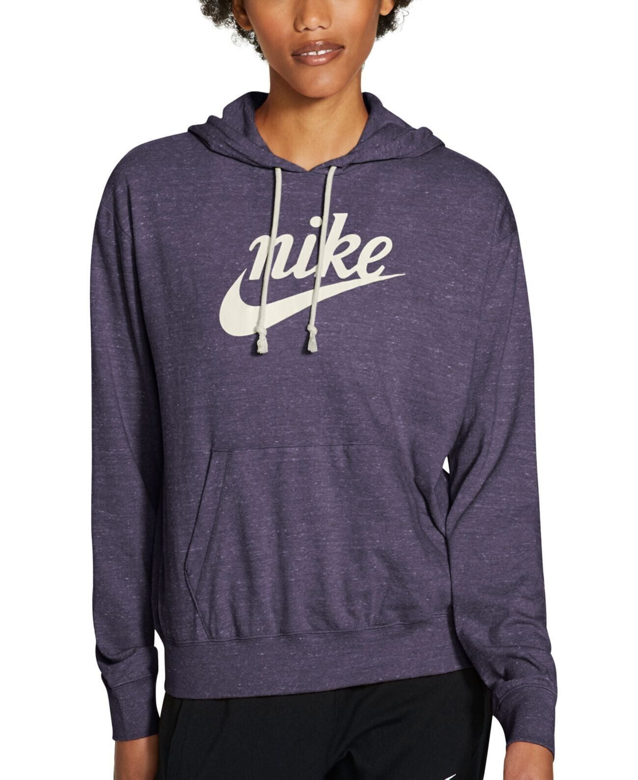 Nike Women's Sportswear Gym Vintage Logo Hoodie Purple Size M MSRP