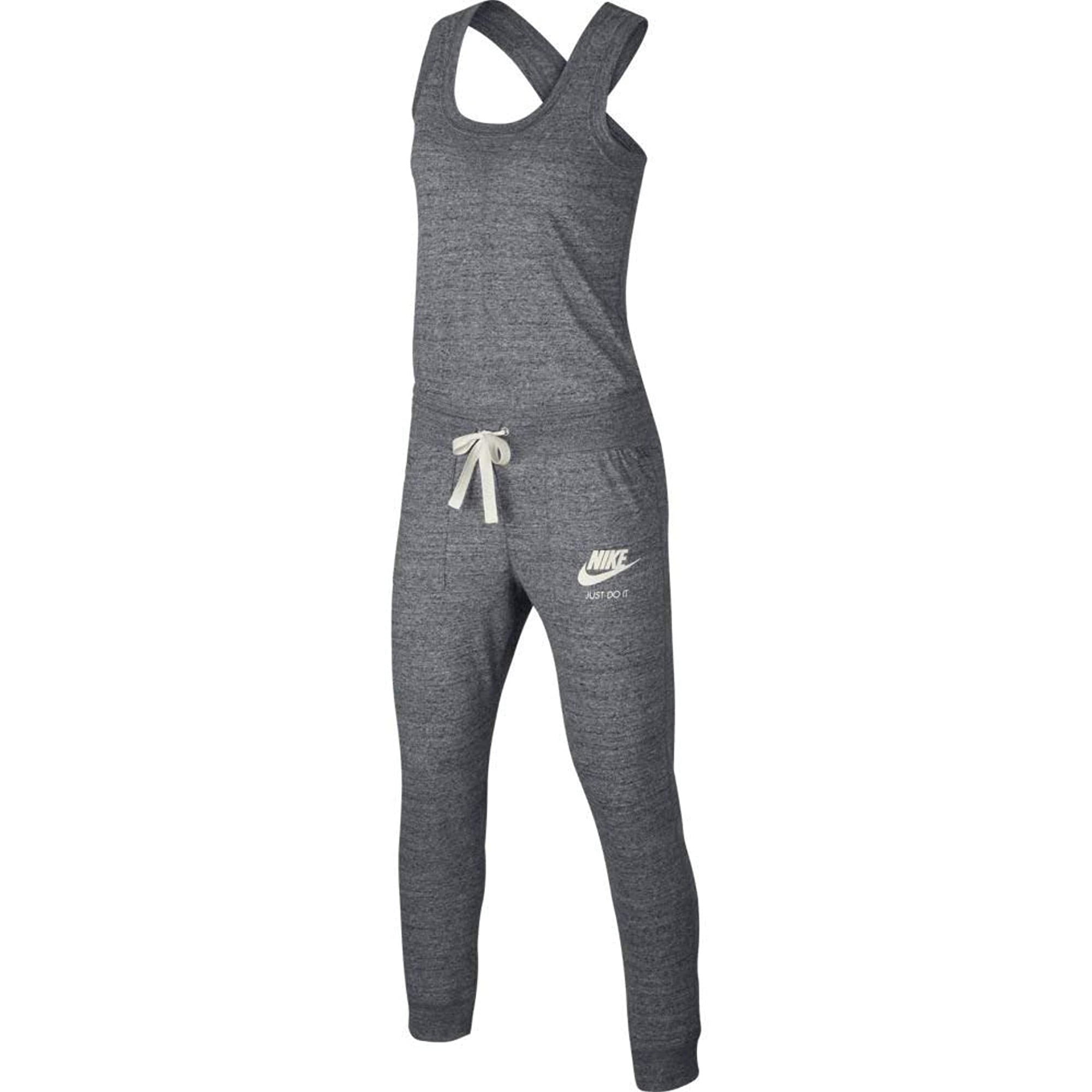 Nike Women's Sportswear Gym Vintage Romper Jumpsuit Grey 929172-091 