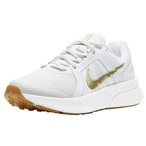 Nike Women's Stroke Running Shoe, Platinum Tint MTLC Gold Star White Gum Lt Brown, 10.5