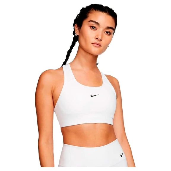 Nike Women's Swoosh Dri Fit Racerback Sports Bra White Size X-Large